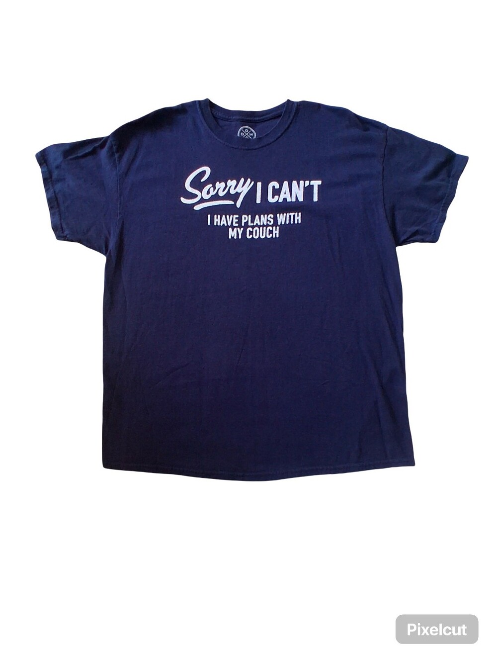 Navy Blue Sorry I Can't Graphic Tee - Size XL